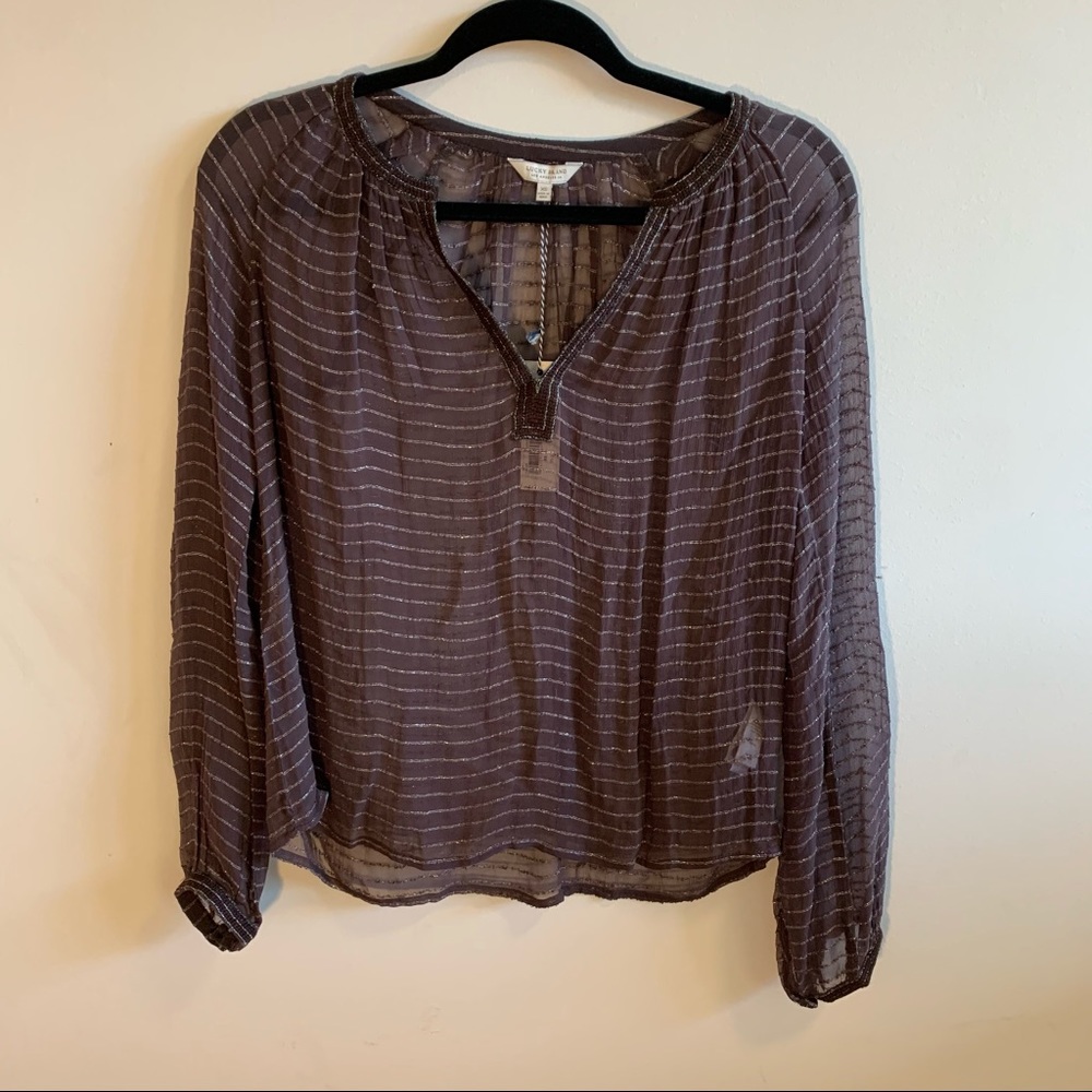 Lucky Brand | Sheer Tunic with Metallic Threading